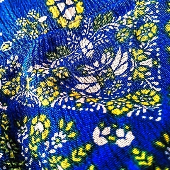 𝅺Scoop L 12-14 Blue and White Elastic Pull on Style Tiered 100% Rayon Skirt - Picture 5 of 7